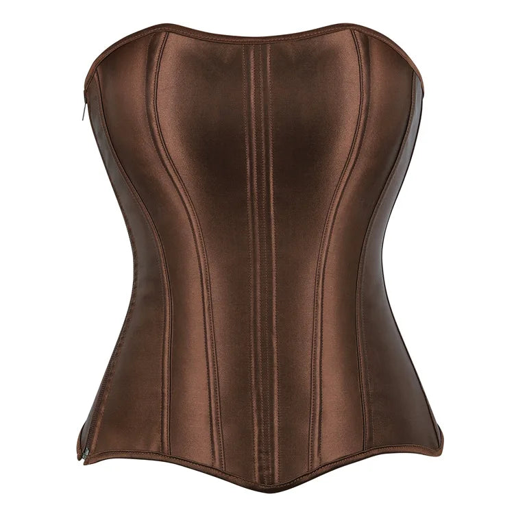 Damen-Korsett aus einfarbigem Satin – 5 Farben - Detail 47
