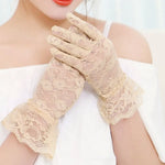 Kurze florale Spitzenhandschuhe - Vintage-Stil - Vignette | Steampunk Store