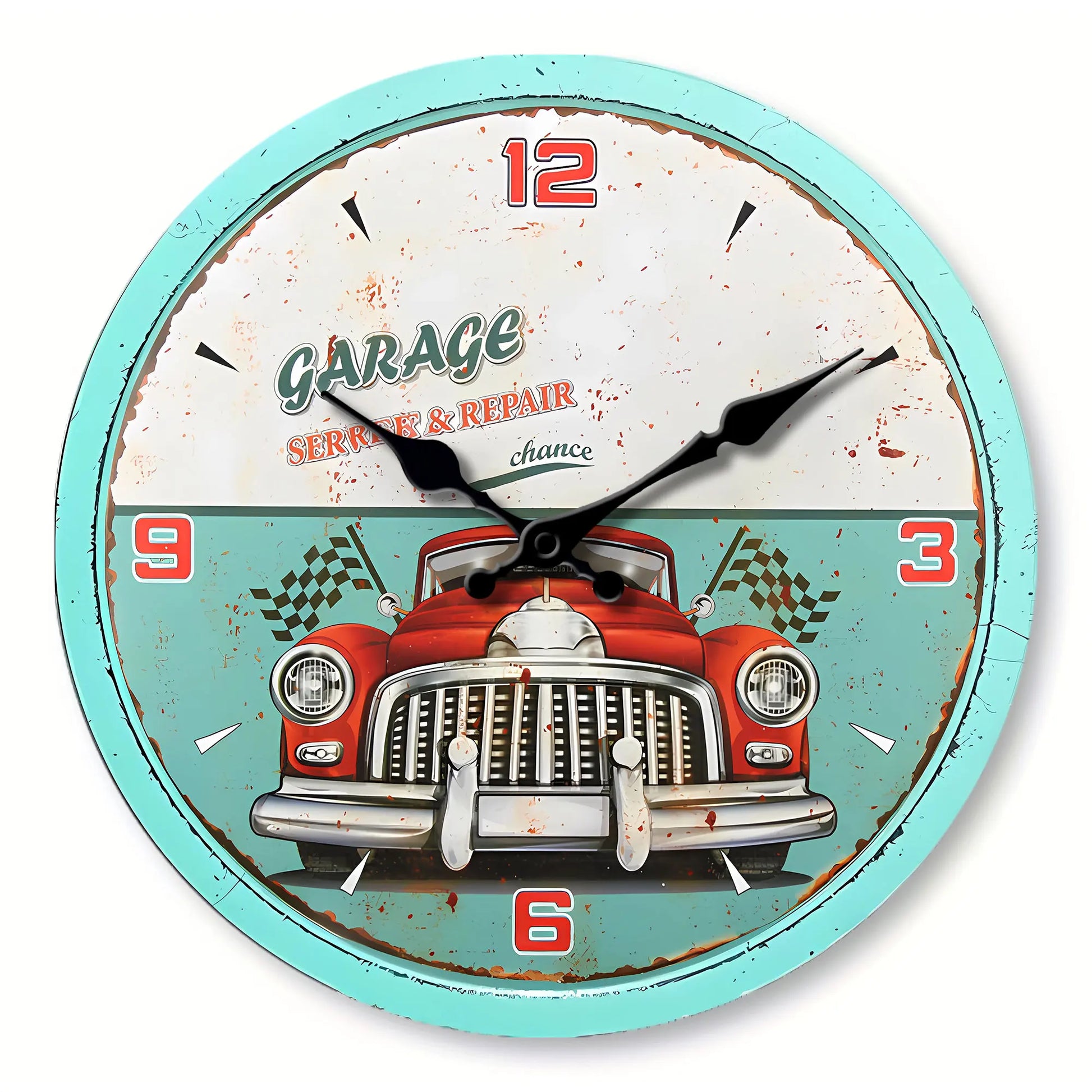 Vintage Garage Klok - Amerikaanse Auto - totaalaanzicht 1