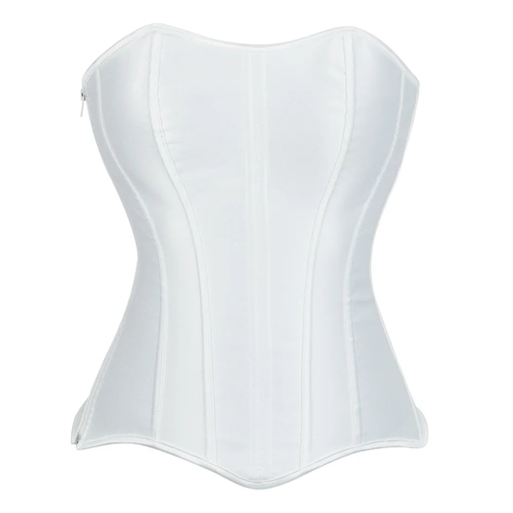 Damen-Korsett aus einfarbigem Satin – 5 Farben - Hauptansicht