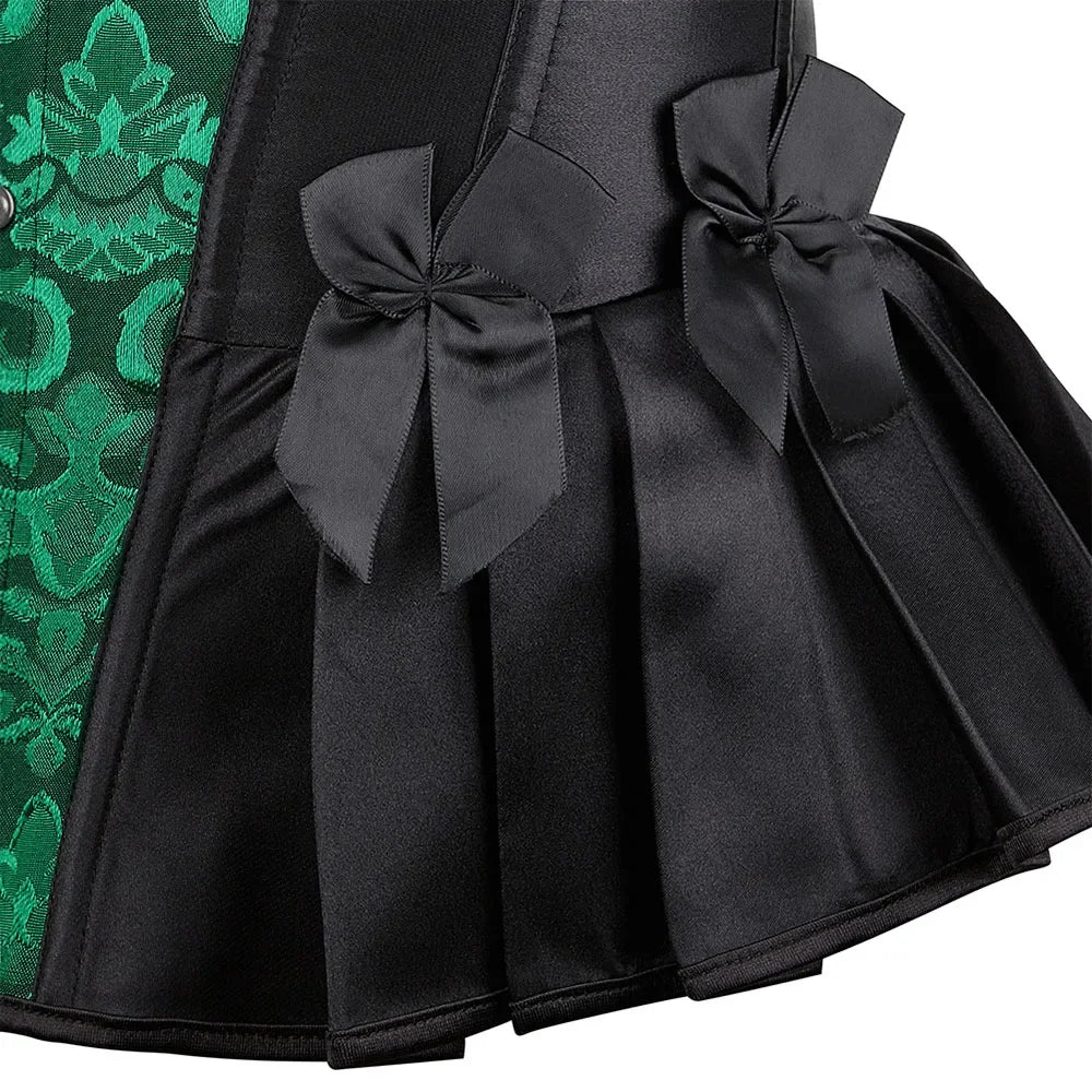 Espartilho de Jacquard com Peplum - Estilo Burlesco - detalhe 6