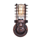 Industrial Steampunk Wall Sconce in Wrought Iron - The Loft Glow - Vignette | Steampunk Store