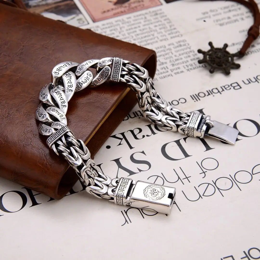 Bracelet Mantra Porte-Bonheur en Argent S925 - vue de profil 22