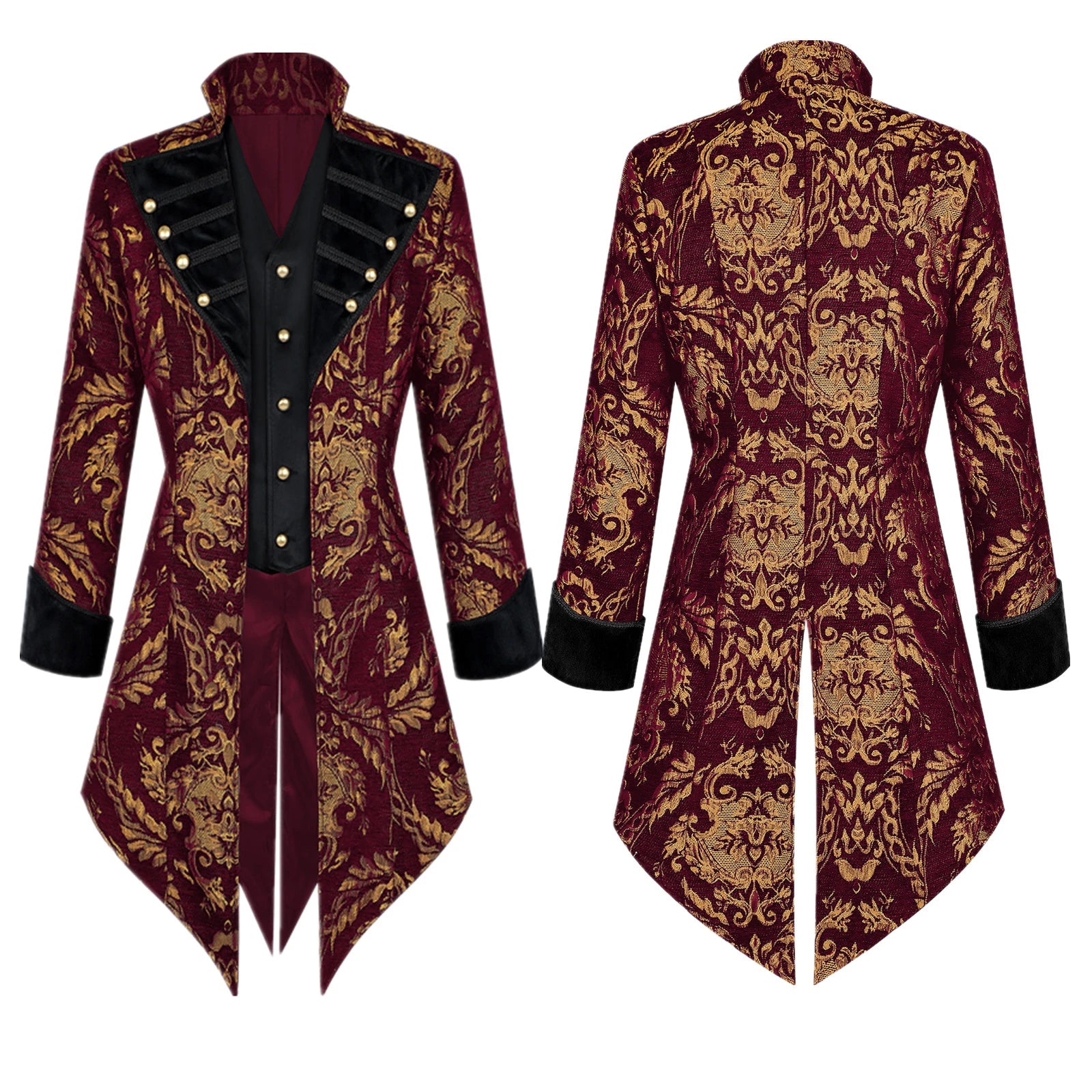 Redingote Brocart Homme - Style Militaire Gothique - détail 18