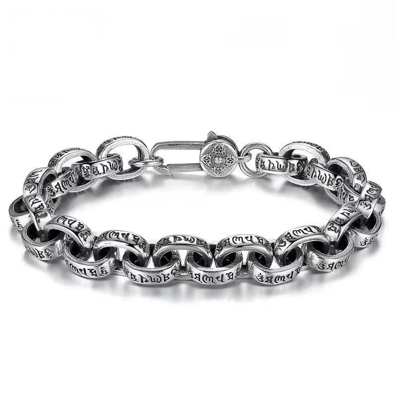 Bracelet Vajra Gravé Homme en Argent S925 - vue du fermoir 19