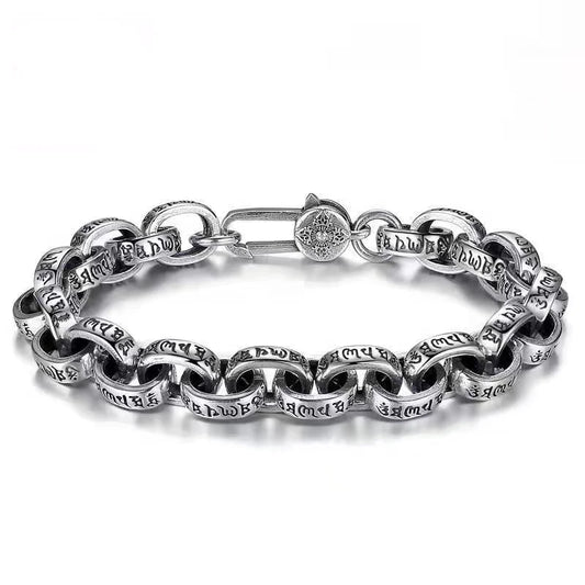 Bracelet Vajra Gravé Homme en Argent S925 - vue du fermoir 19