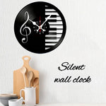 Horloge Vinyle Piano - Notes de Musique - Vignette | Steampunk Store