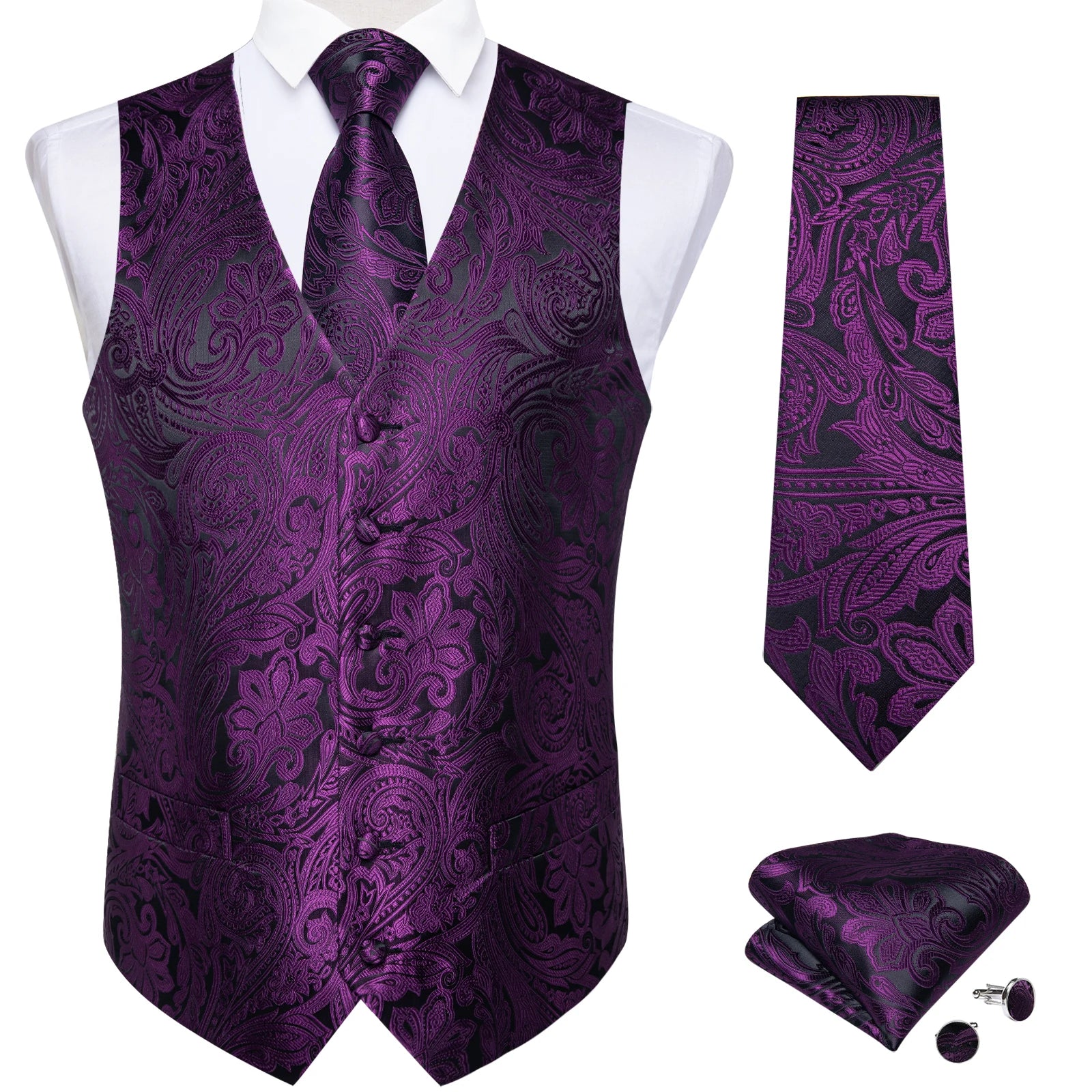 Gilet Paisley Homme - Jacquard Coloré - détail 24