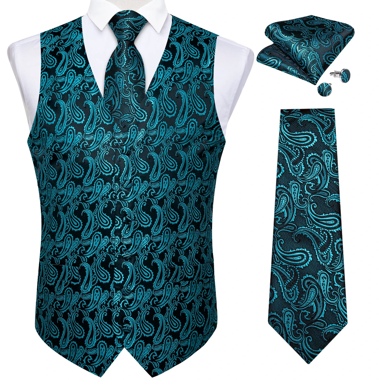 Gilet Paisley Homme - Jacquard Coloré - vue principale