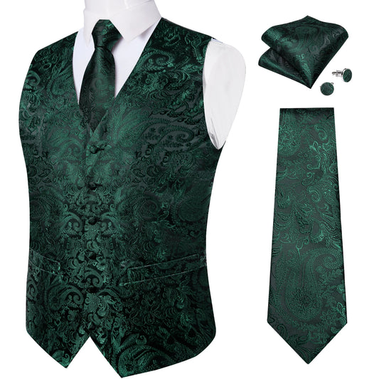Gilet Jacquard Vert Émeraude Homme - vue principale