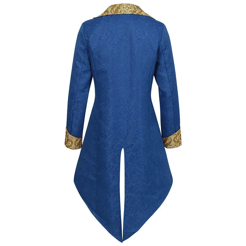 Redingote Bleue Homme - Broderies Or Victoriennes - détail 5