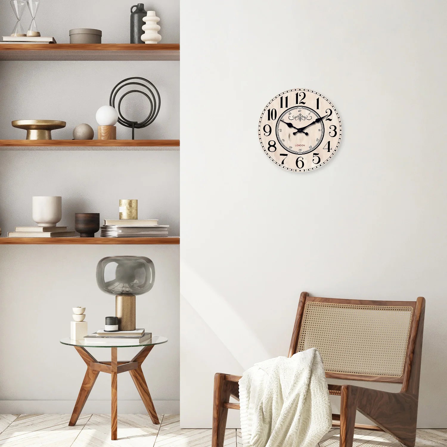 Horloge Londres Vintage en Bois - mécanisme arrière 5