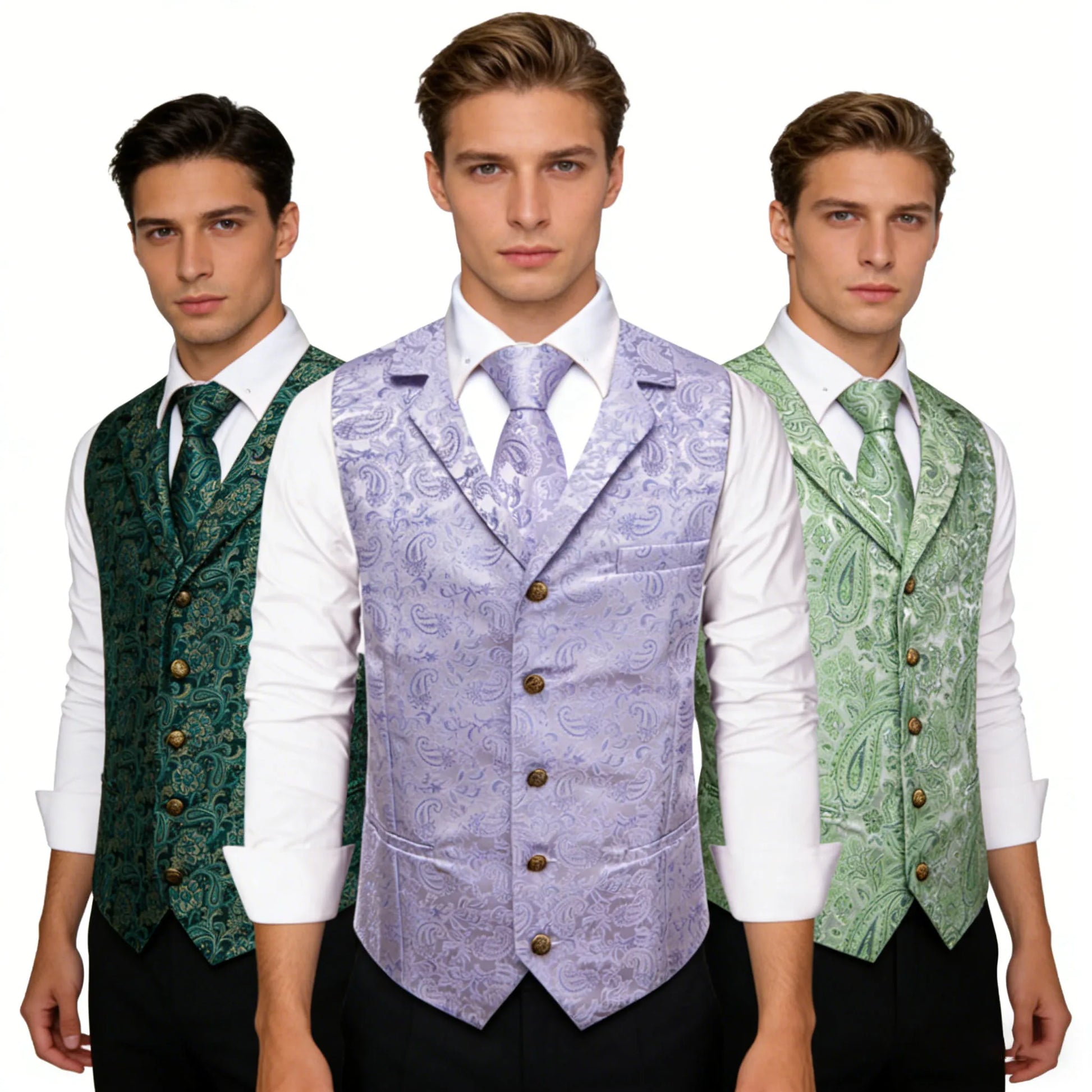 Gilet Paisley Homme à Revers - Dandy Victorien - vue principale