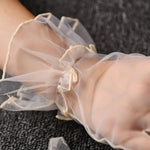 Luvas Curtas de Tule com Folhos - Cabaré Retro - Vignette | Steampunk Store