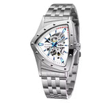 Montre Squelette Triangulaire Homme Bracelet Acier - Vignette | Steampunk Store