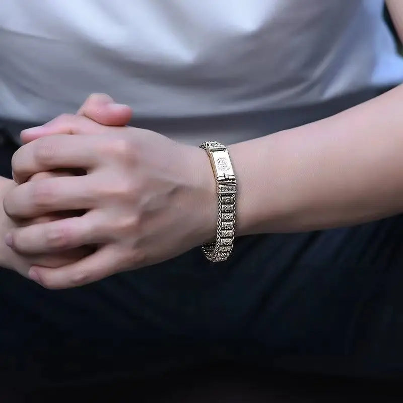 Bracelet Pixiu Homme en Argent S925 - détail de la matière 21