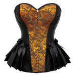 Espartilho de Jacquard com Peplum - Estilo Burlesco - Vignette | Steampunk Store