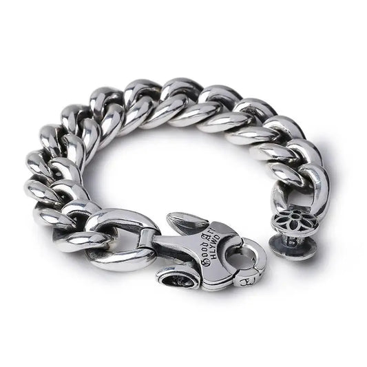Bracelet Cubain Fleur de Cerisier en Argent S925 - vue du fermoir 19