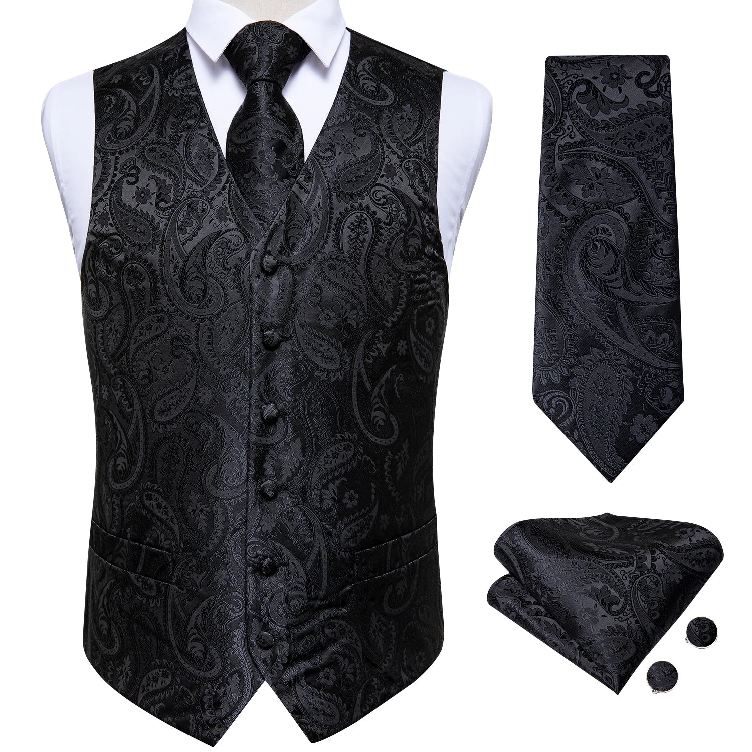 Gilet Paisley Homme - Jacquard Coloré - détail 21