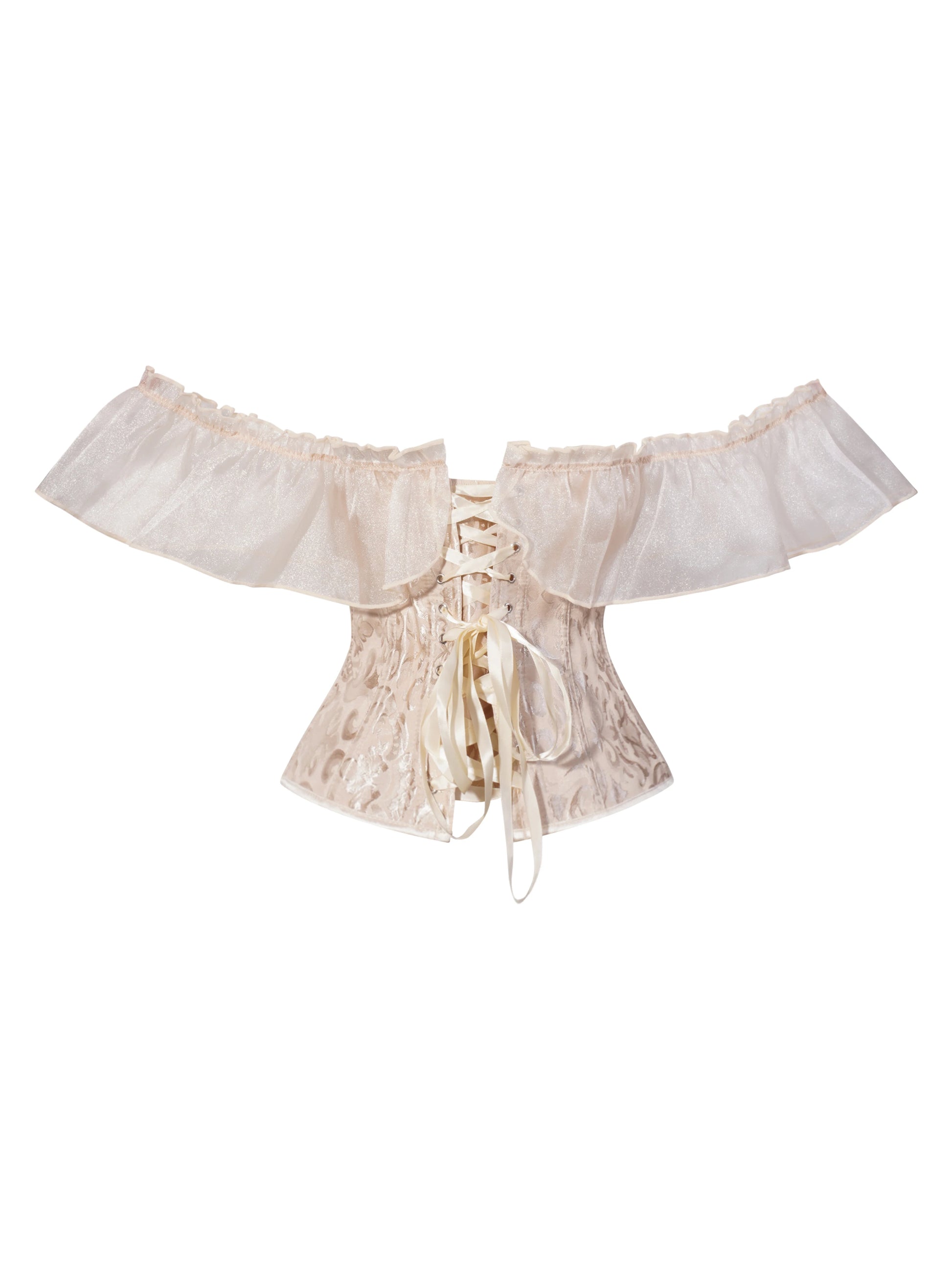 Beige Bardot Corset with Ruffles - detail 3