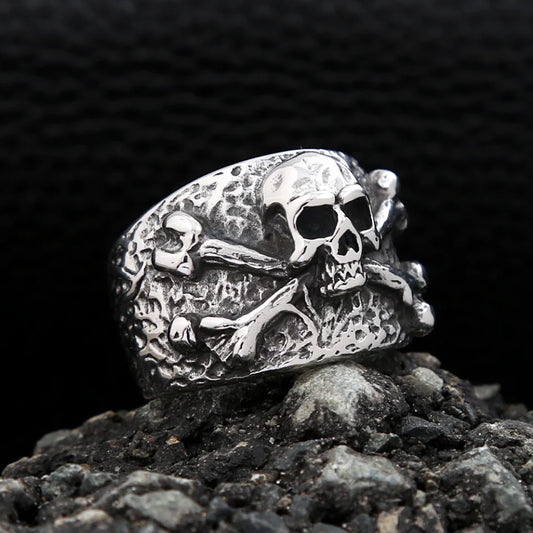 Bague Crâne Pirate - Os Croisés Punk
