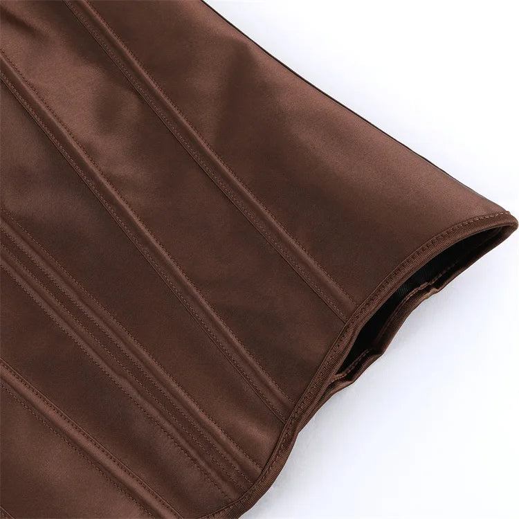 Damen-Korsett aus einfarbigem Satin – 5 Farben - Detail 38