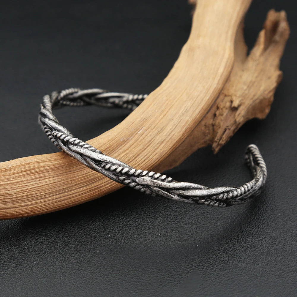 Bracelet Viking Torsadé - Jonc Acier Homme - vue du fermoir 3