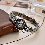 Bracelet Lion et Rotin Homme en Argent S925 - Vignette | Steampunk Store