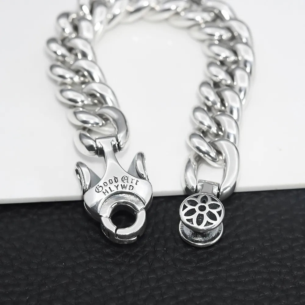 Bracelet Cubain Fleur de Cerisier en Argent S925 - détail du motif 18