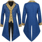 Redingote Bleue Homme - Broderies Or Victoriennes - Vignette | Steampunk Store