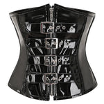 Corsé Punk de PVC con Hebillas - Negro o Rojo - Vignette | Steampunk Store