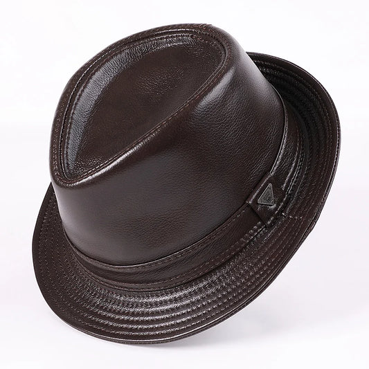 Chapeau Fedora Cuir Homme – Gentleman à Bord Court
