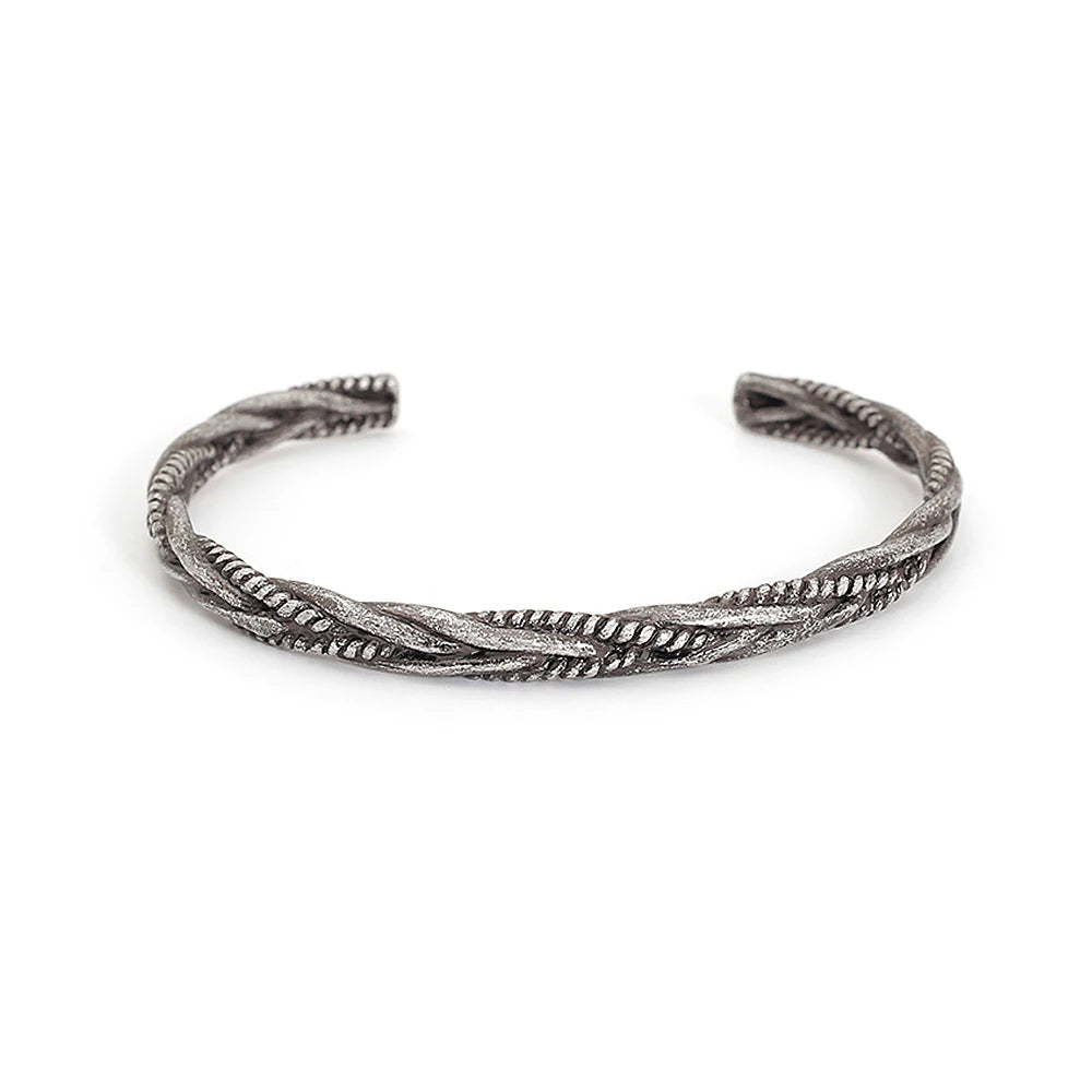 Bracelet Viking Torsadé - Jonc Acier Homme - détail de la matière 13