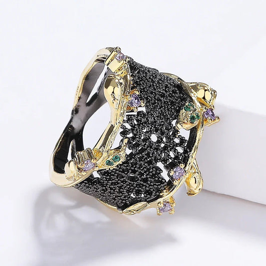 Bague Zirconium Noir - Black Banshee