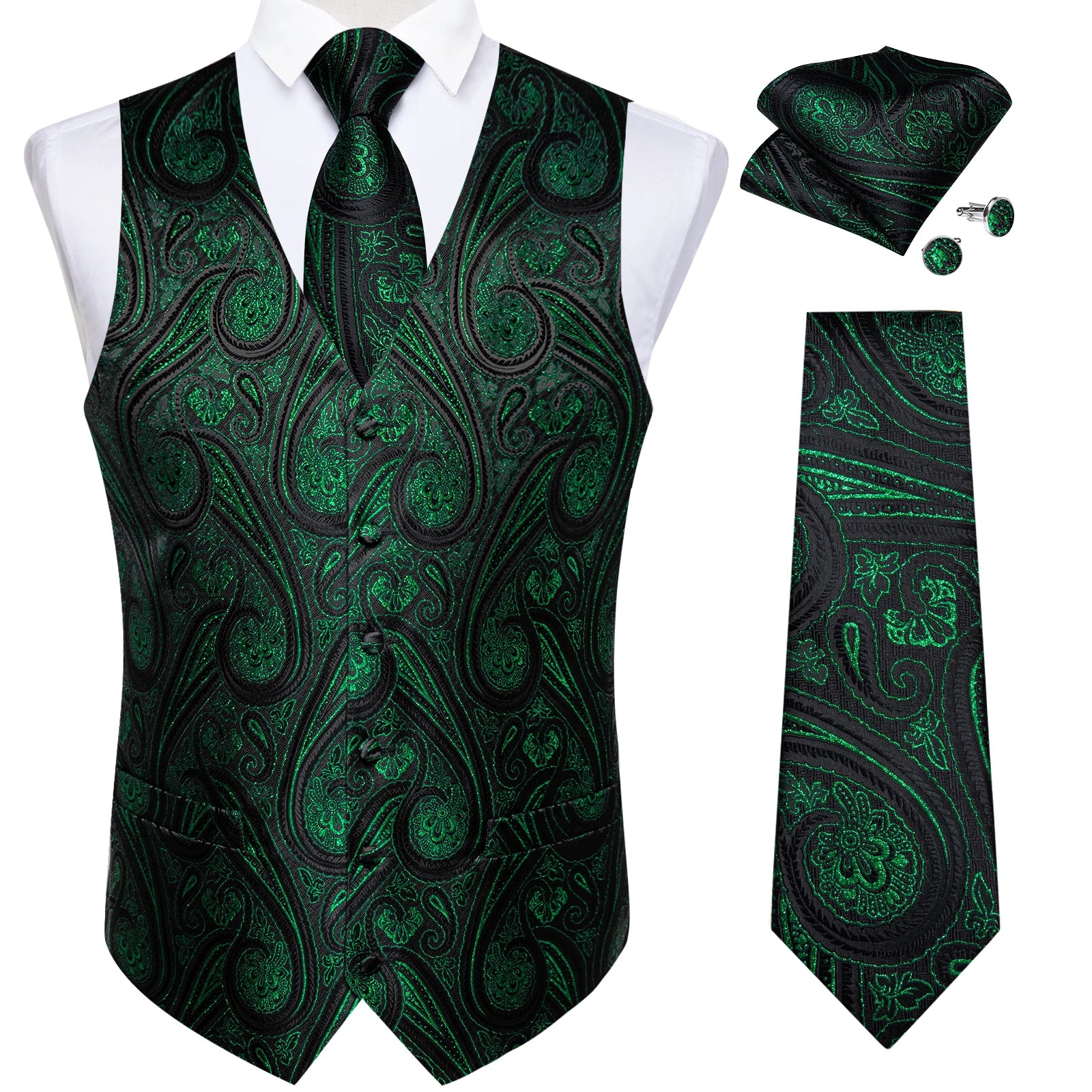 Gilet Paisley Homme - Jacquard Coloré - détail 26