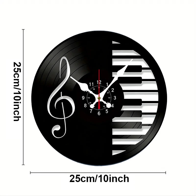 Horloge Vinyle Piano - Notes de Musique - détail de la finition 7