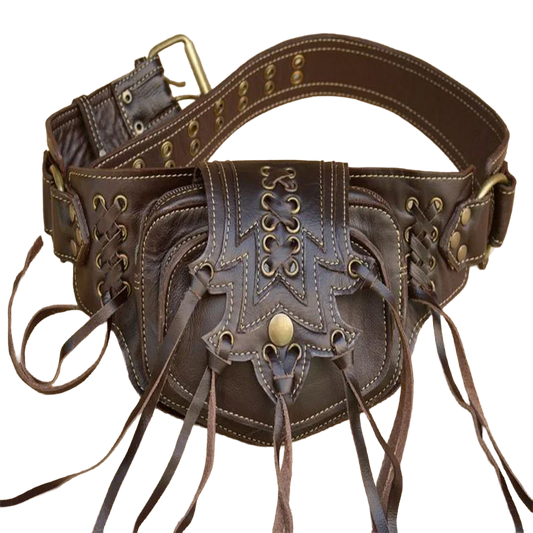Sac Ceinture Bohème Steampunk - Pochette à Franges