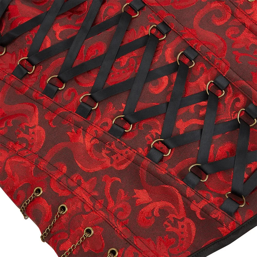Espartilho de Pirata com Alças em Jacquard - detalhe 12