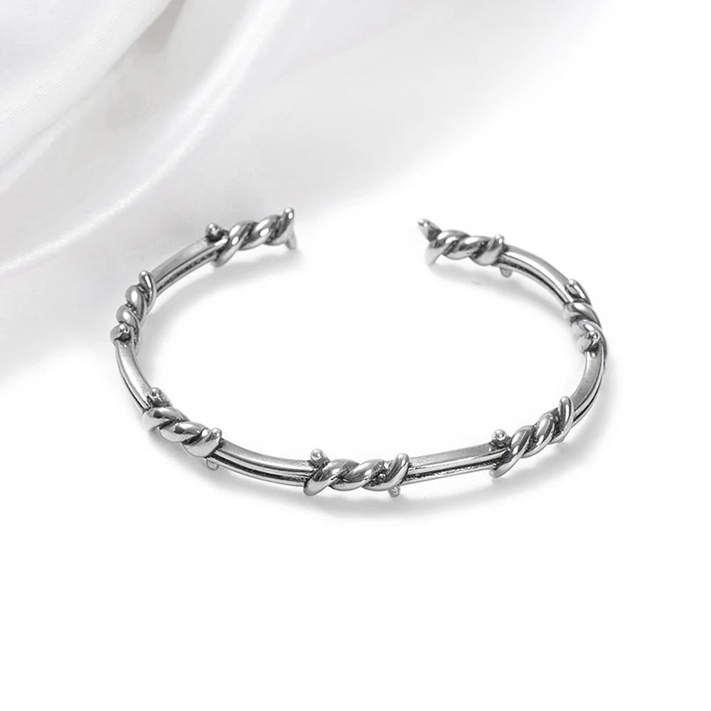 Bracelet Barbelé Homme - Jonc Punk en Acier - vue du fermoir 3