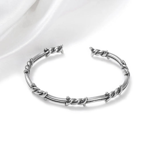 Bracelet Barbelé Homme - Jonc Punk en Acier - vue du fermoir 3