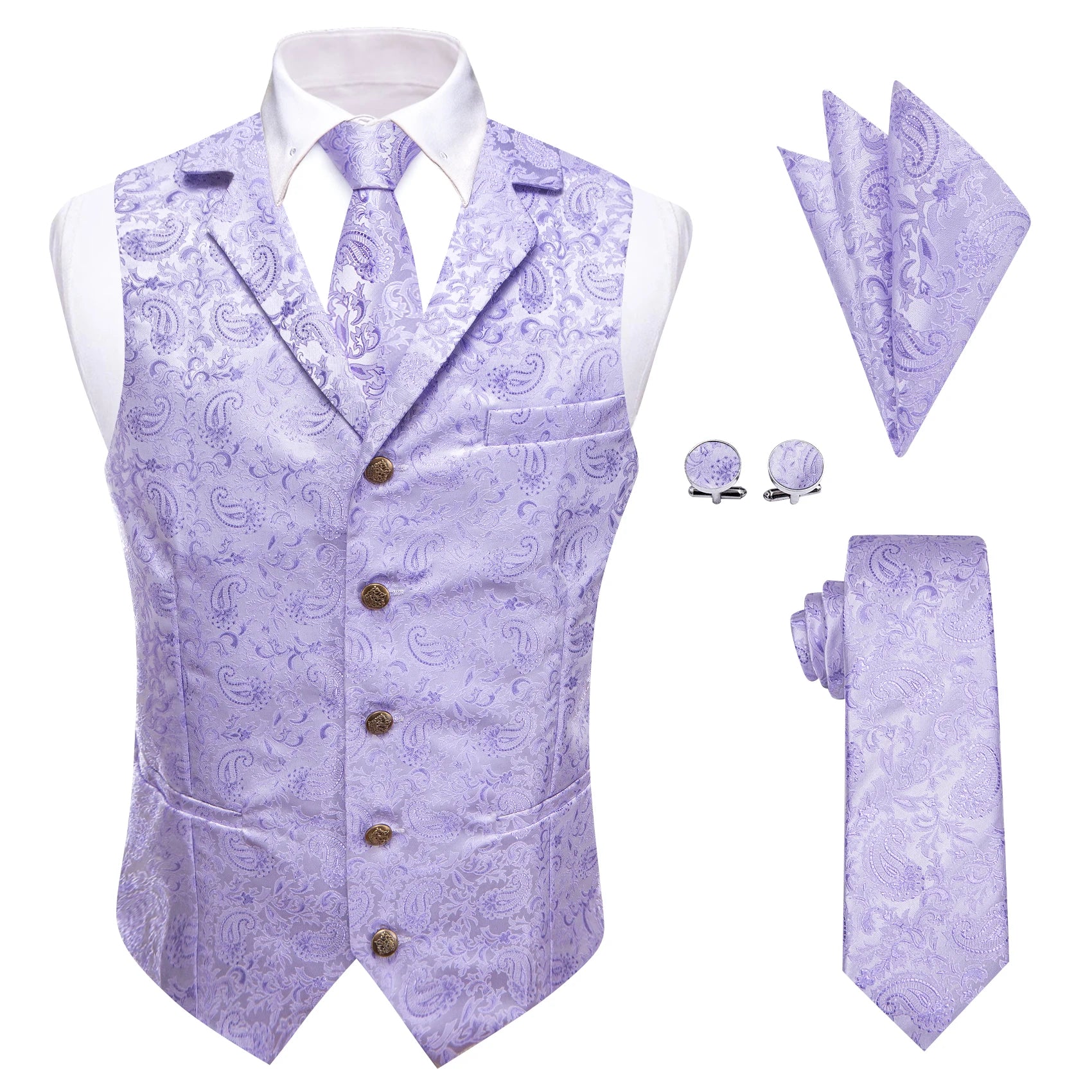 Gilet Paisley Homme à Revers - Dandy Victorien - détail 21