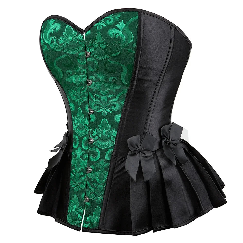 Espartilho de Jacquard com Peplum - Estilo Burlesco - detalhe 3