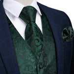 Gilet Jacquard Vert Émeraude Homme - Vignette | Steampunk Store