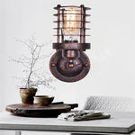 Industrial Steampunk Wall Sconce in Wrought Iron - The Loft Glow - Vignette | Steampunk Store