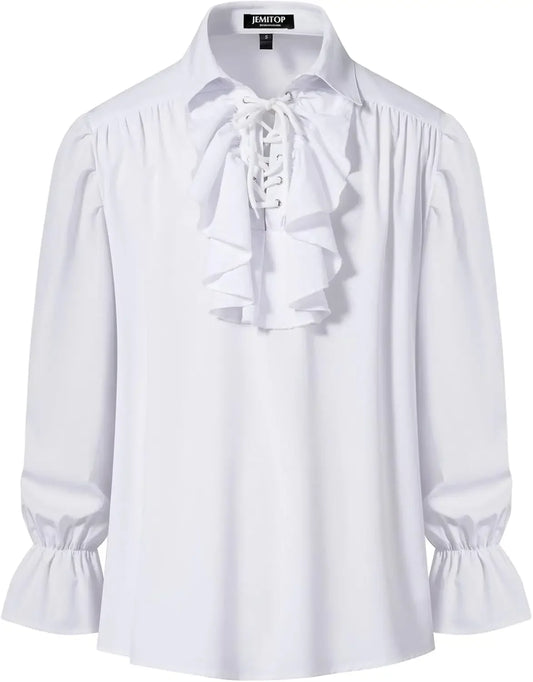 Camisa Poeta Vitoriana Masculina - Punhos com Babados
