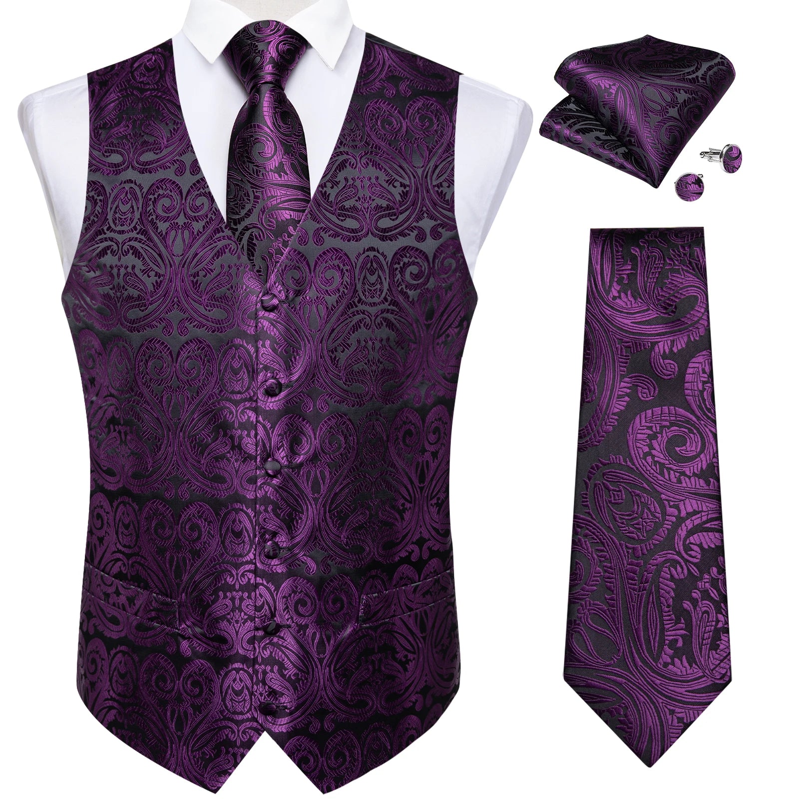 Gilet Paisley Homme - Jacquard Coloré - détail 28