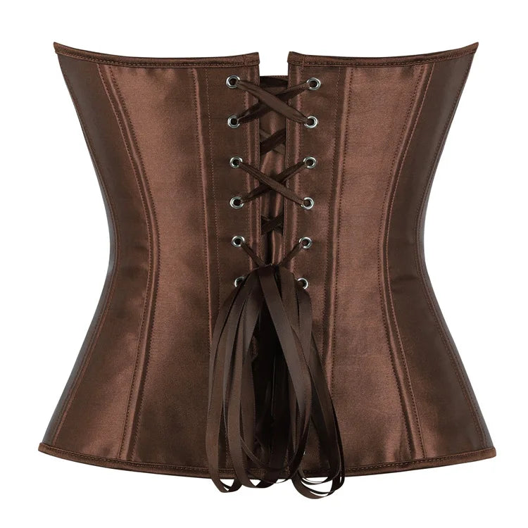 Damen-Korsett aus einfarbigem Satin – 5 Farben - Detail 33