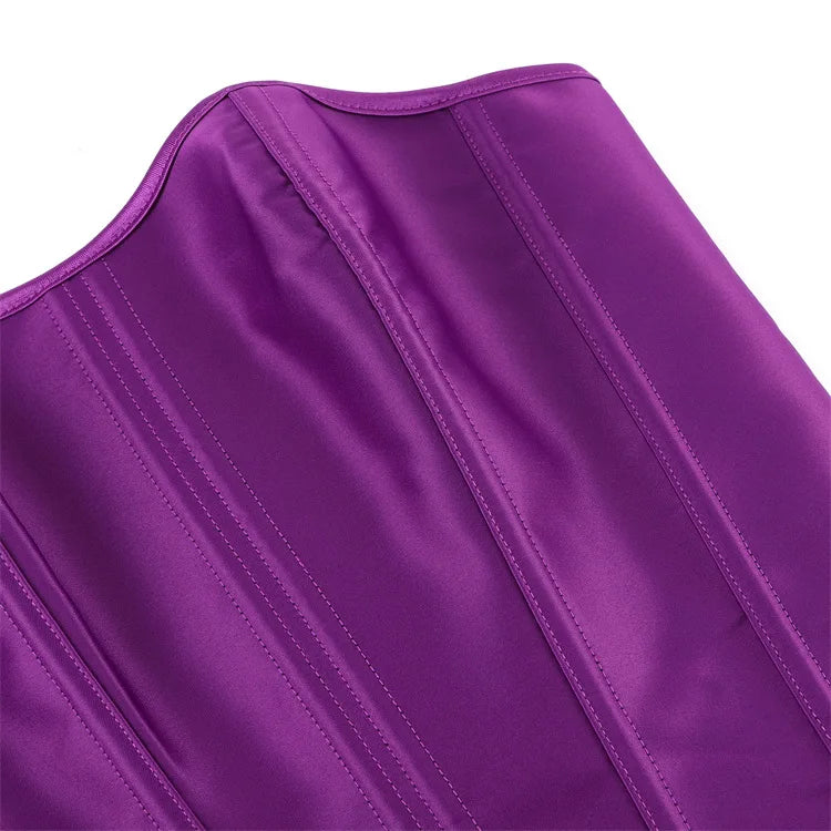Damen-Korsett aus einfarbigem Satin – 5 Farben - Detail 45