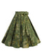 Jupe Style Victorienne Verte - imprimé botanique, plissée et ceinturée