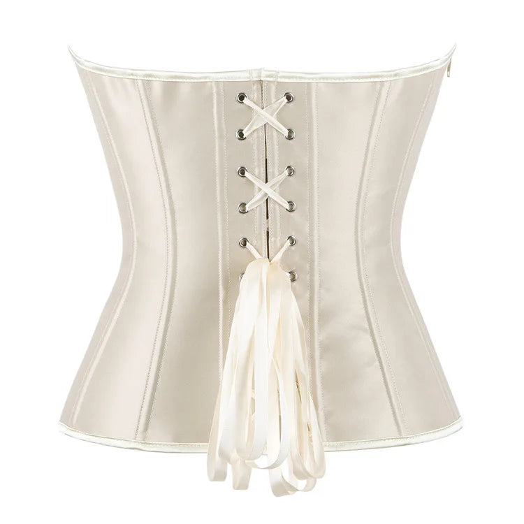 Damen-Korsett aus einfarbigem Satin – 5 Farben - Detail 24